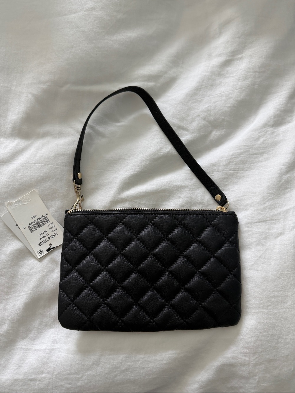 BRAND NEW Lord & Taylor Quilted Black Clutch